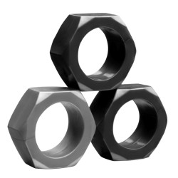Tom of Finland Lot de 3 Cockrings Souples Cock Nuts